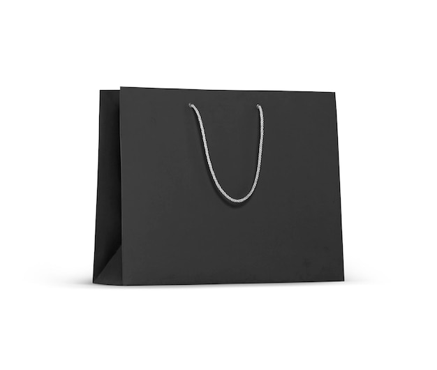 bolsa de papel negra de fondo transparente