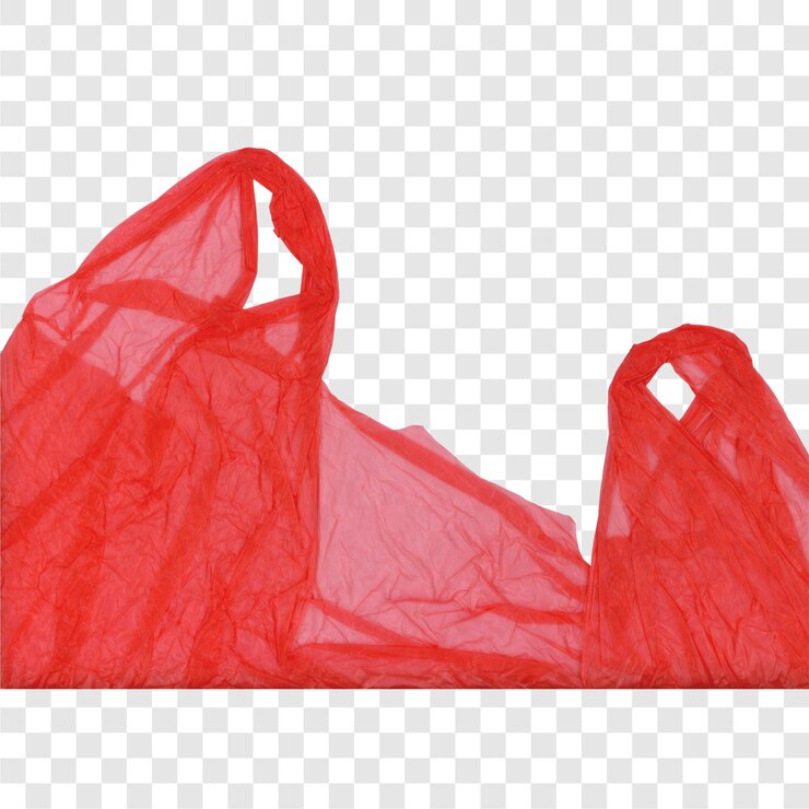 PSD bolsa de plástico roja transparente