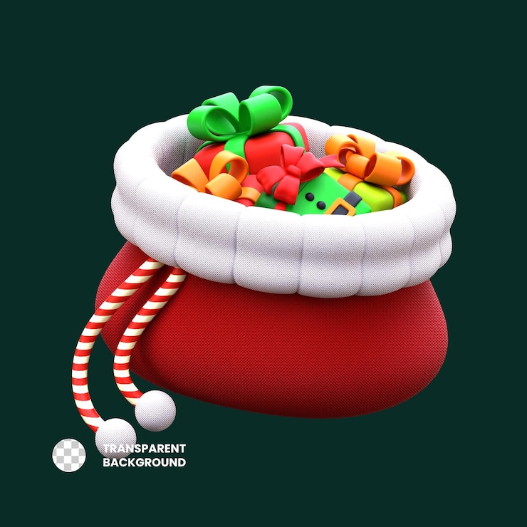 PSD bolsa de regalo con íconos 3d