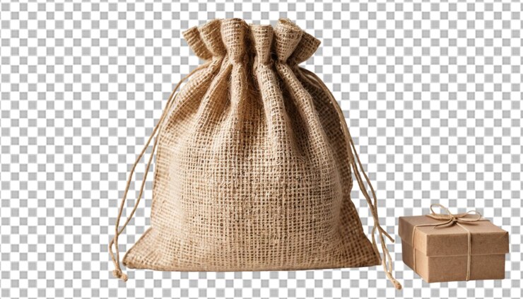 PSD bolsa de regalo de yute natural perfecta para regalos
