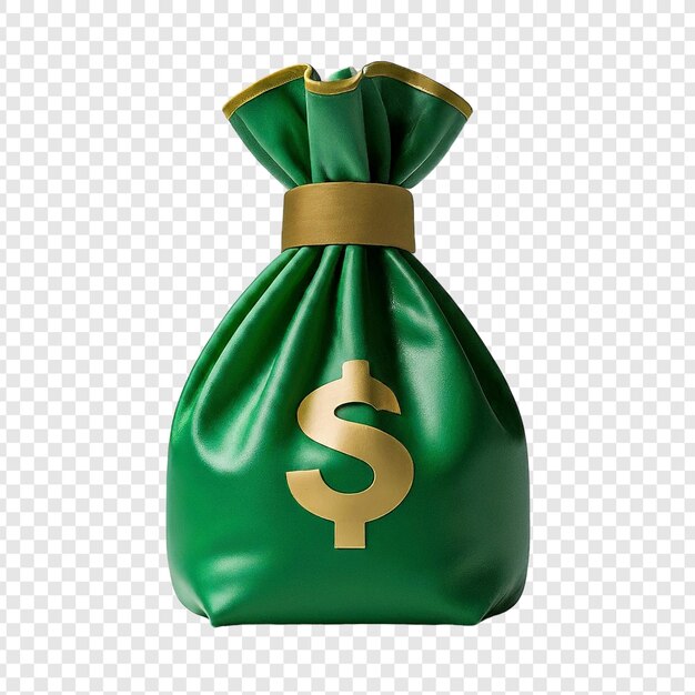 Bolsa con signo de dólar dinero png aislado en fondo transparente