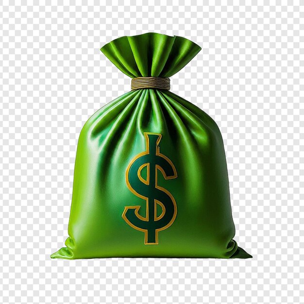 Bolsa con signo de dólar dinero png aislado en fondo transparente