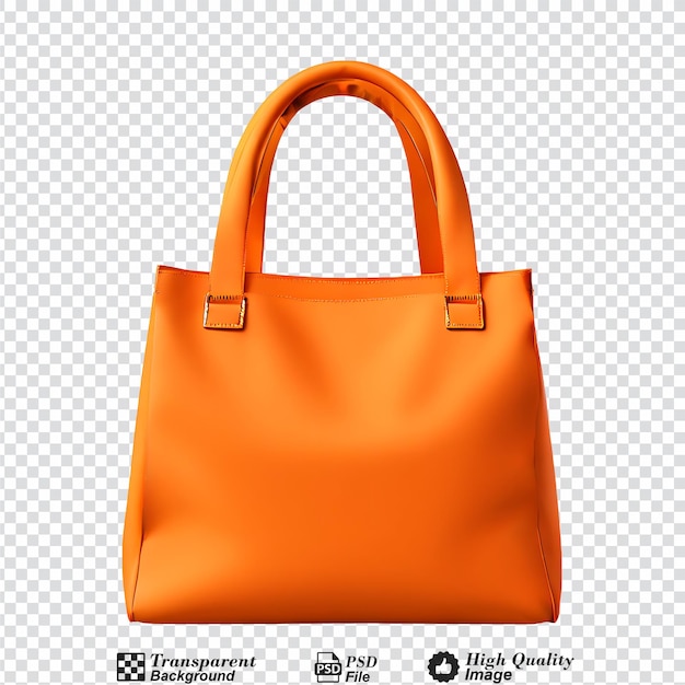 PSD bolsa de tela naranja aislada sobre un fondo transparente