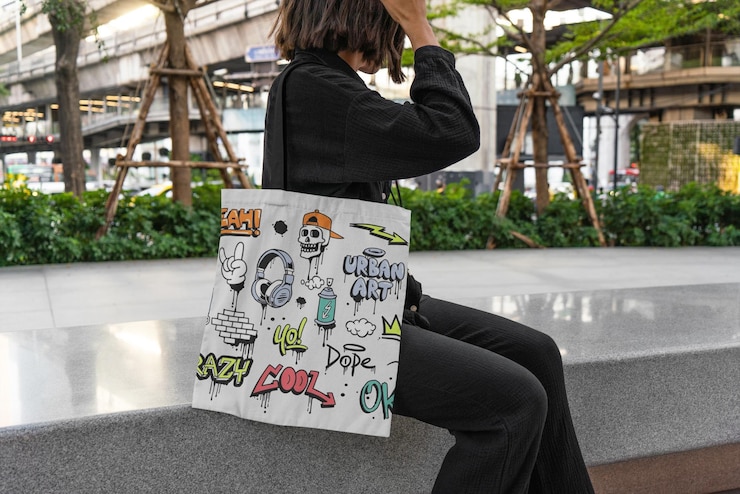 Bolsa de tote de graffiti urbano