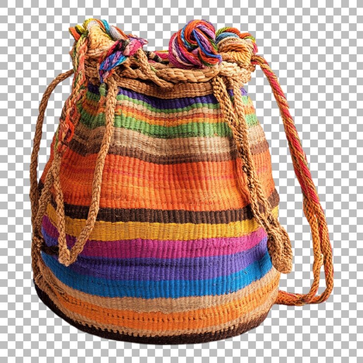 PSD bolsa tradicional hecha a mano de png contra un fondo transparente
