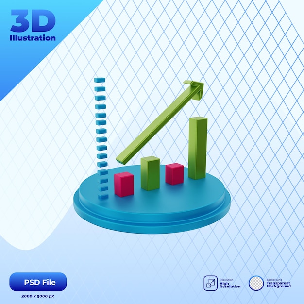 Bolsa de valores de icono de render 3d