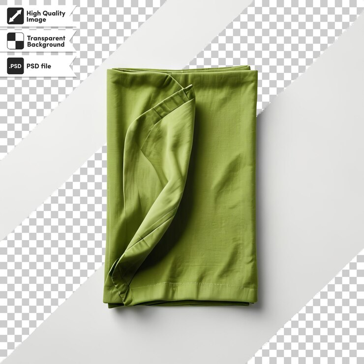 PSD una bolsa verde con una etiqueta negra que dice "t" en ella