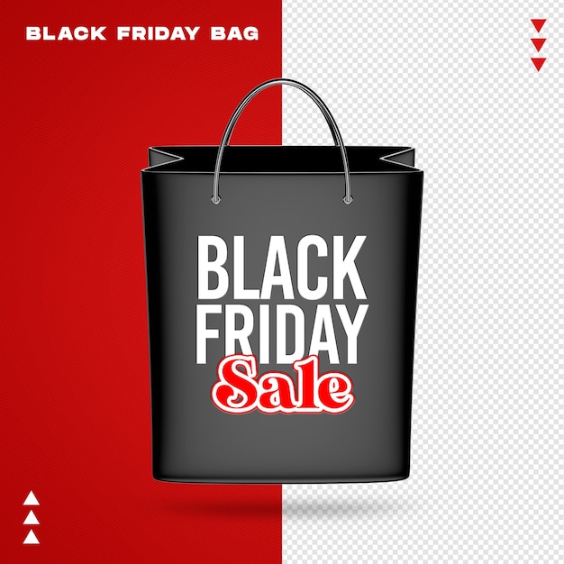 PSD bolsa de viernes negro realista 3d