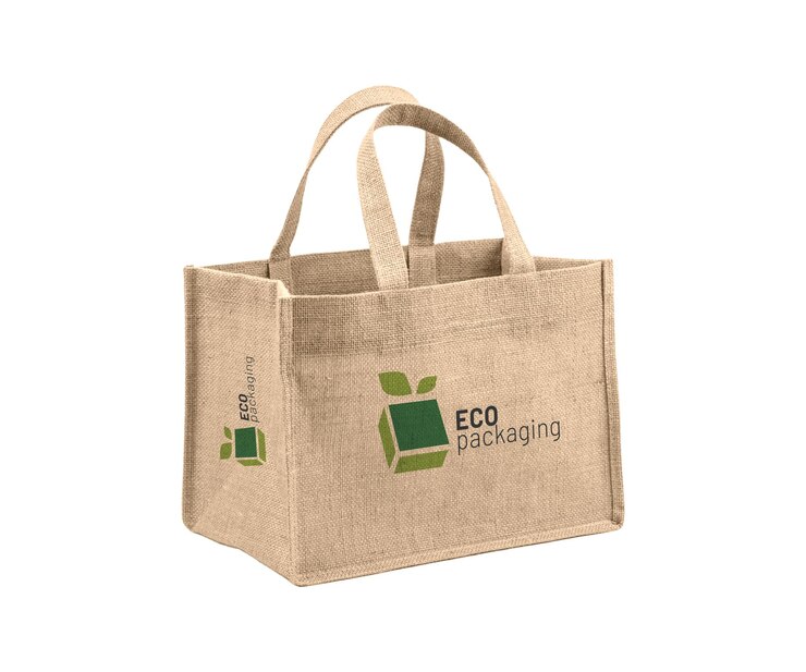 Bolsa de yute de edición fácil de maqueta de embalaje ecológico