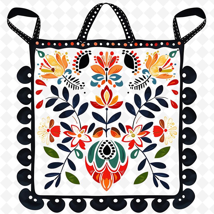 PSD un bolso de color con un patrón floral en él