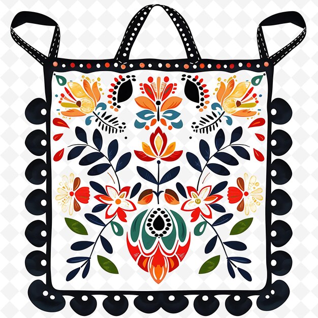 PSD un bolso de color con un patrón floral en él