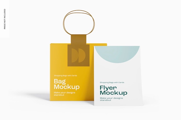 Bolso com modelo de panfleto, vista frontal