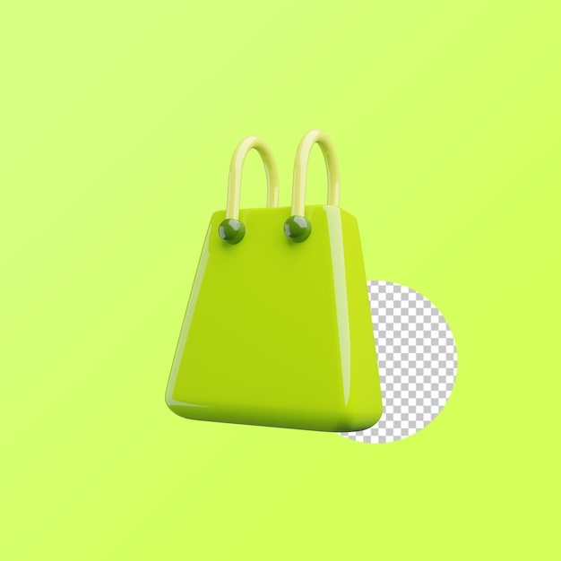 Bolso de compras de ilustración de comercio electrónico de renderizado 3D