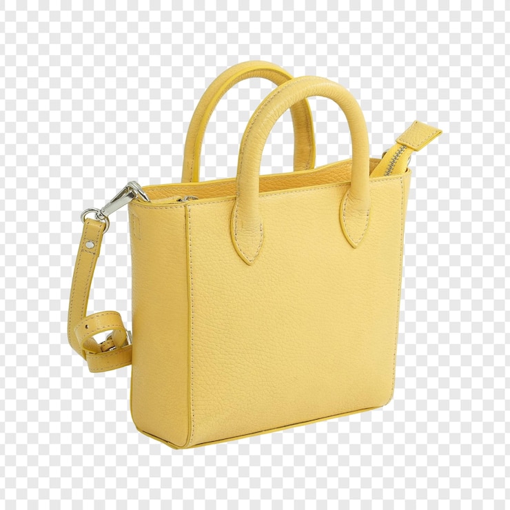 PSD bolso de cuero amarillo con correa de hombro