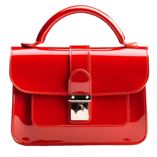 Bolso elegante vermelho em fundo isolado