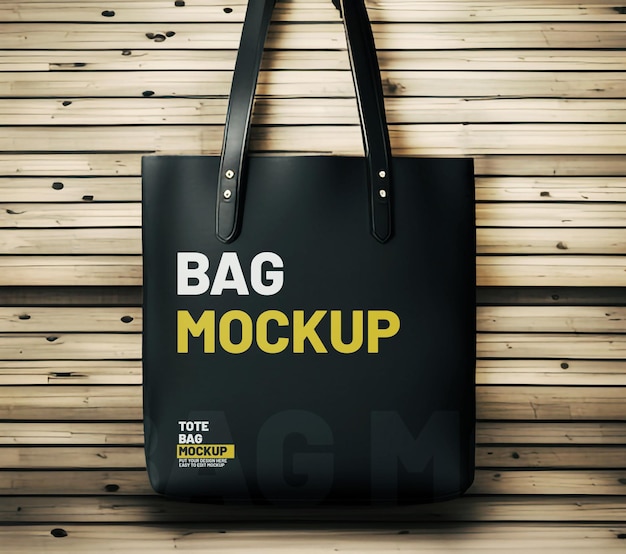 bolso de mano de compras Maqueta de lienzo elegante