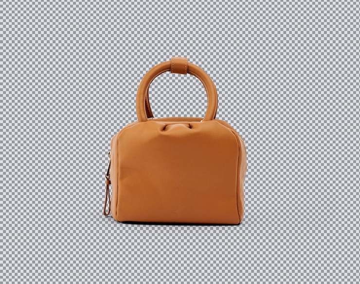 PSD bolso de mano con mango superior de cuero marrón