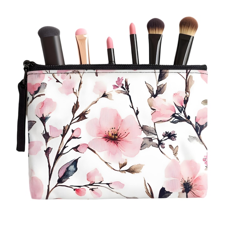 PSD bolso de maquillaje floral
