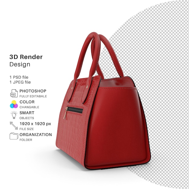 PSD bolso de mujeres modelo 3d archivo psd billetera de mujeres realista