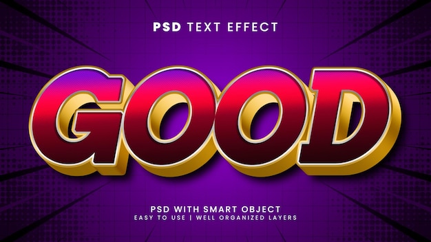 Bom melhor estilo de modelo de efeito de texto editável em 3d