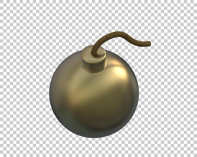 La bomba aislada en el fondo de la ilustración de renderización 3D