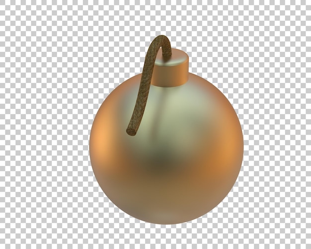 La bomba aislada en el fondo de la ilustración de renderización 3D