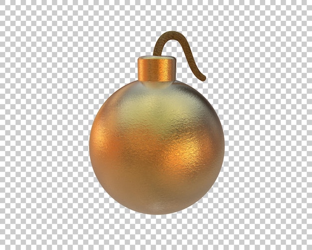La bomba aislada en el fondo de la ilustración de renderización 3D