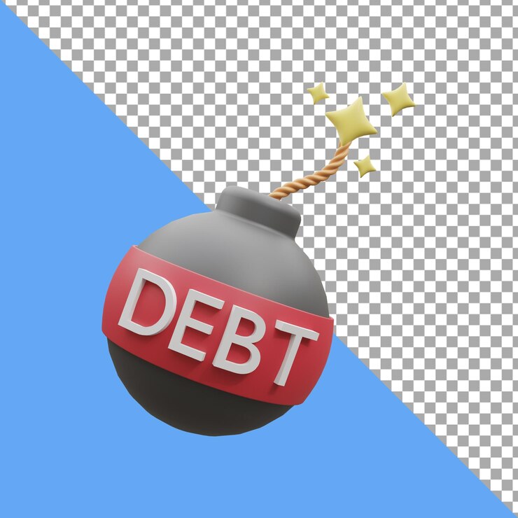 bomba de dívida de ilustração de renderização 3D
