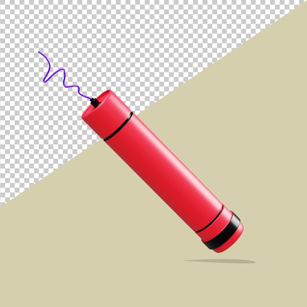Bomba de dinamita con ilustración de representación de color rojo