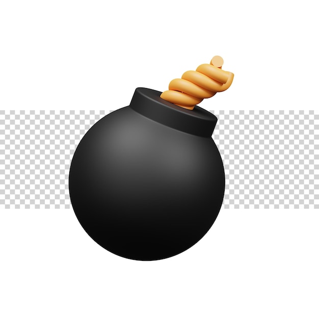 Bomba en forma de esfera e icono de color negro icono de representación 3d para sitio web o juego. icono de bomba negra