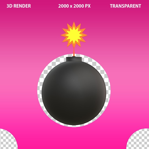 La bomba del icono en 3D