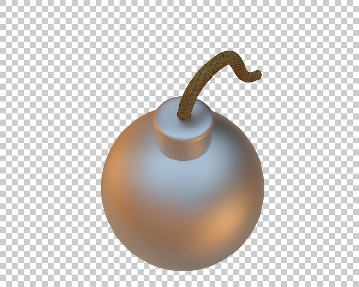 PSD bomba isolata sullo sfondo illustrazione di rendering 3d
