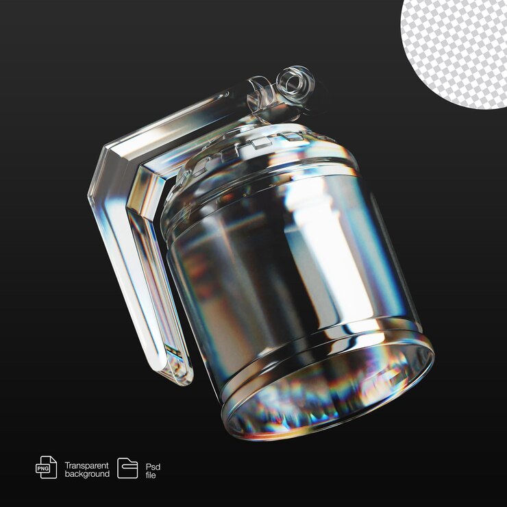 PSD la bomba de renderizado transparente en vidrio 3d