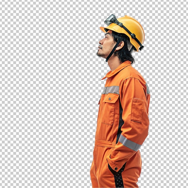 Bombeira em uniforme com capacete de segurança