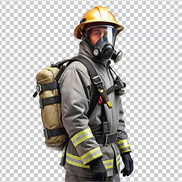 PSD bombeiro barbudo em uniforme png