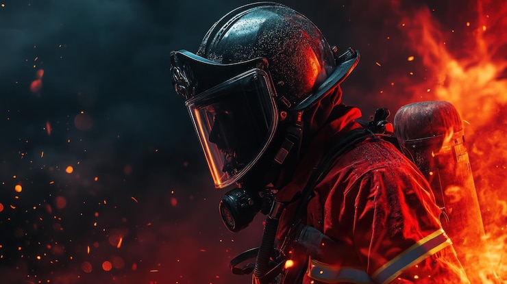 PSD bombeiro corajosamente enfrenta o inferno um retrato de coragem em meio a um incêndio furioso