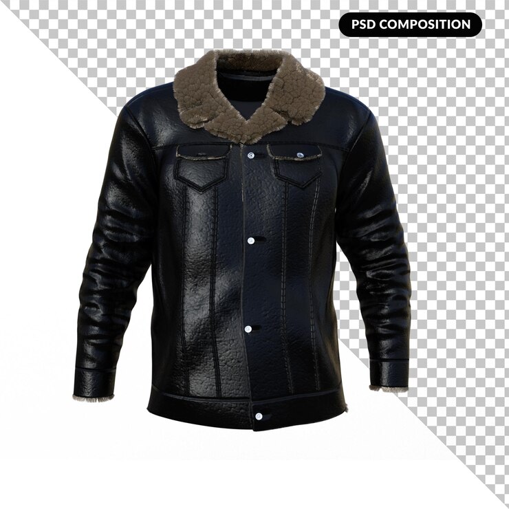 PSD bomber jacket dark isoalted 3d