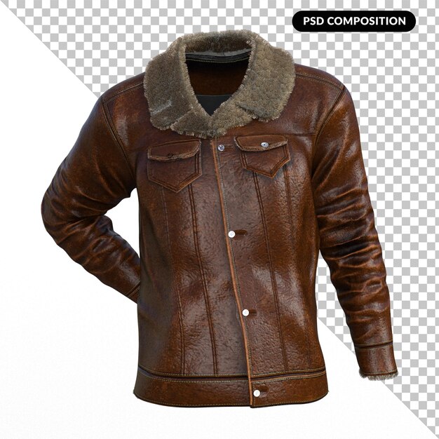 PSD bomber jacket marrón aislado en 3d