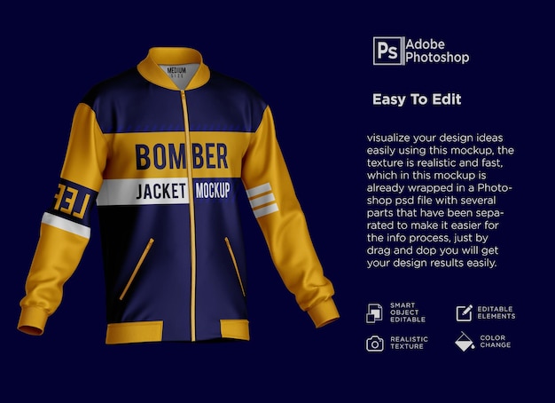 PSD bomber jacket mockup v2 estilo de espalda