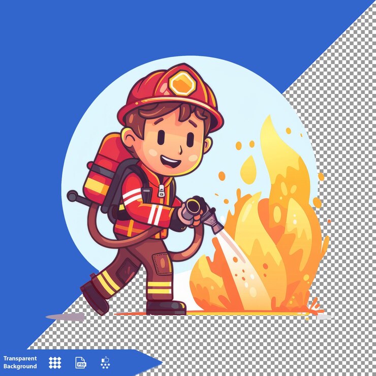 un bombero con un bombero usando un sombrero de fireman y un sombreiro de firman