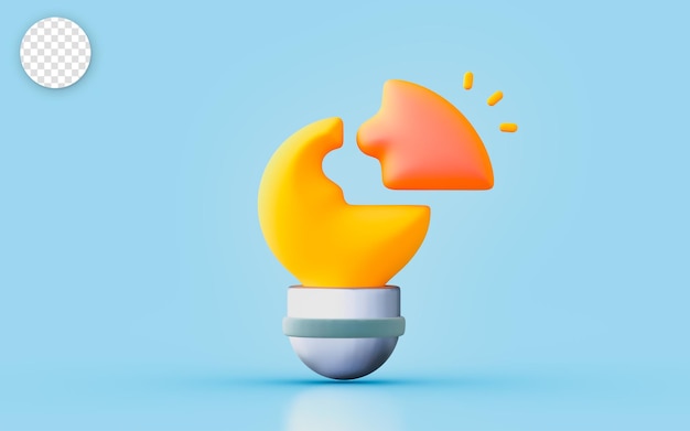 bombilla firmar 3d render concepto para invención tecnología idea cosas de internet