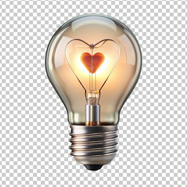 bombilla con una forma de corazón png