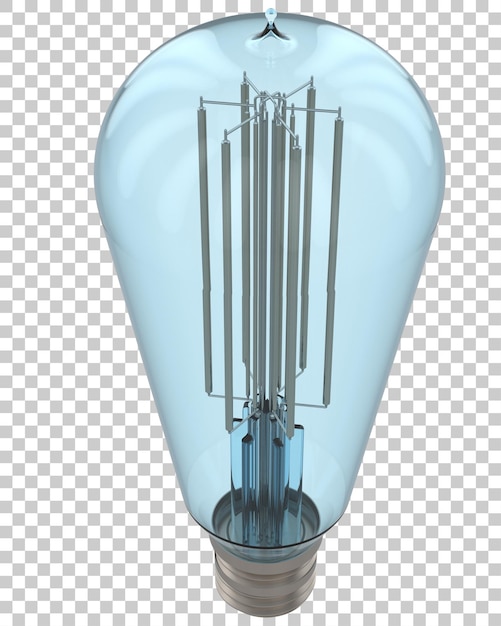 Bombilla de luz aislada sobre fondo transparente ilustración de renderizado 3d