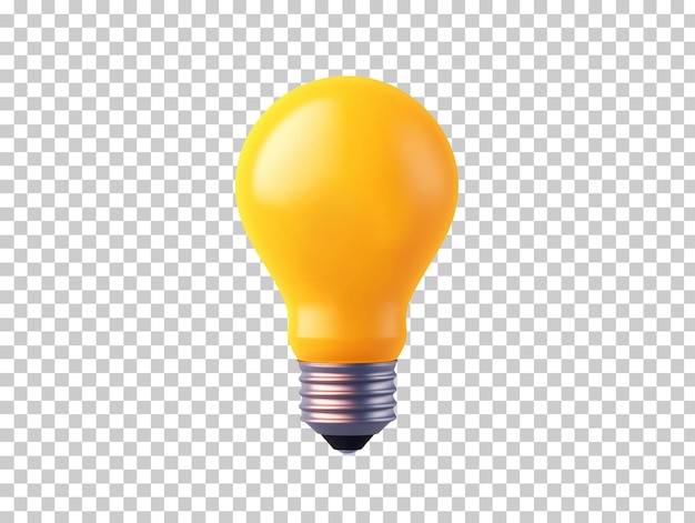 PSD bombilla de luz de dibujos animados aislada sobre fondo transparente png psd