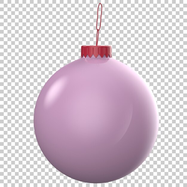 Bombilla de navidad en la ilustración de representación 3d de fondo transparente