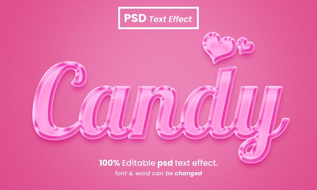 PSD bonbons d'amour effet de texte 3d effet de texte psd modifiable