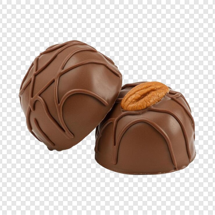 PSD des bonbons au chocolat et au noix de pécan délicieux