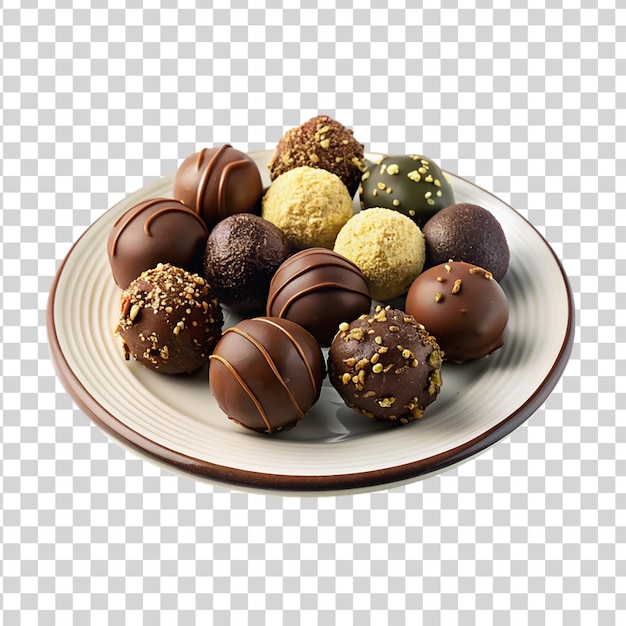 PSD bonbons au chocolat isolés sur un fond transparent
