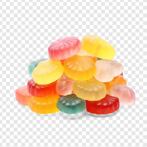 PSD des bonbons de gelée colorés sur fond transparent psd