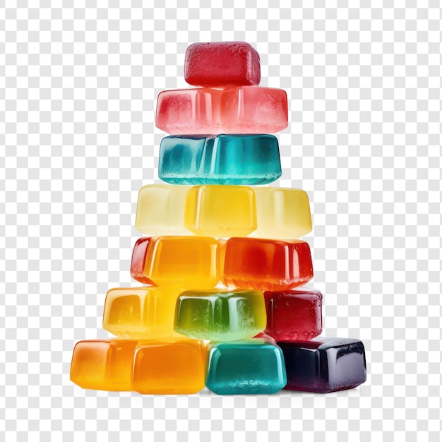 PSD des bonbons de gelée colorés sur fond transparent psd